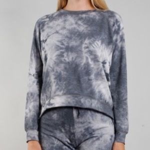 🔴CLOSING 9.16🔴 Pam & Gela Annie Velour Charcoal TieDye Sweatshirt